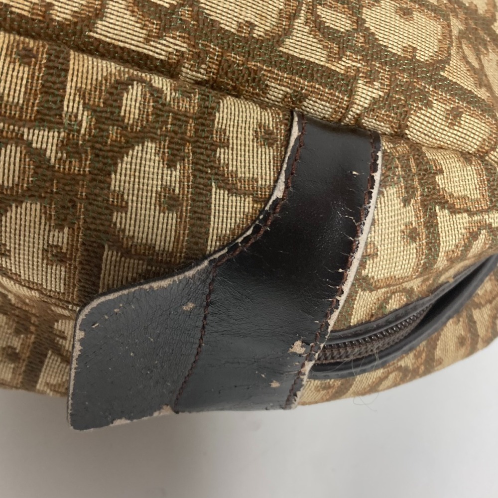 Dior Logo Trotter Boston Bag Beige Tan Leather Canvas - Picture 7 of 9